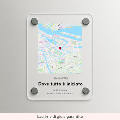 Magnete acrilico personalizzato “Dove tutto è iniziato”