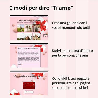 Pagina dell’amore – sito web personalizzato d’amore