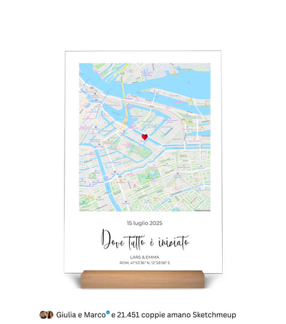 “Dove tutto è iniziato” - Targa acrilica personalizzata