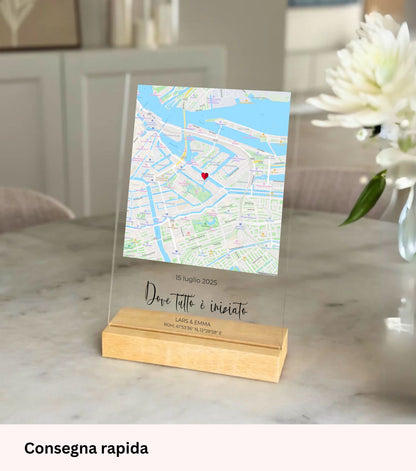 “Dove tutto è iniziato” - Targa acrilica personalizzata